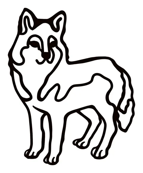 Standing wolf
