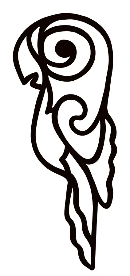 Parrot made of swirls