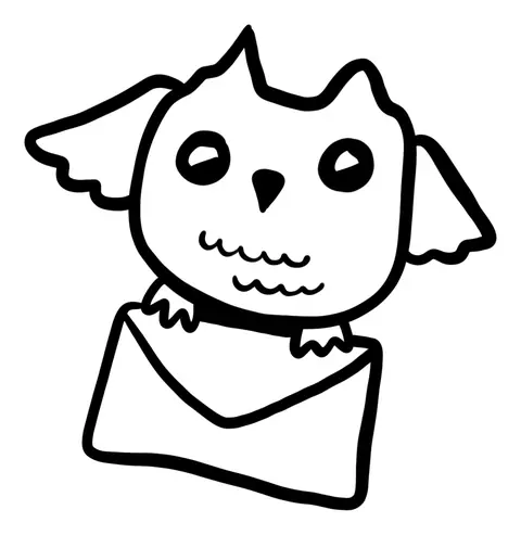 Owl holding an envelope