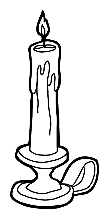 Dripping candle in a holder