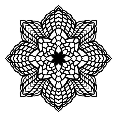 Black and white geometric mandala